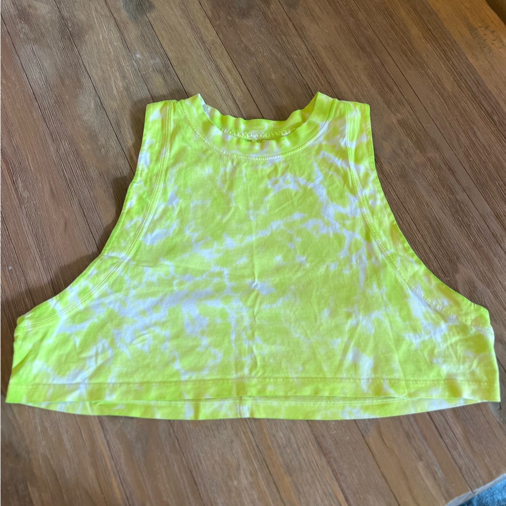 lululemon athletica Yellow Tie-Dye Tank Top